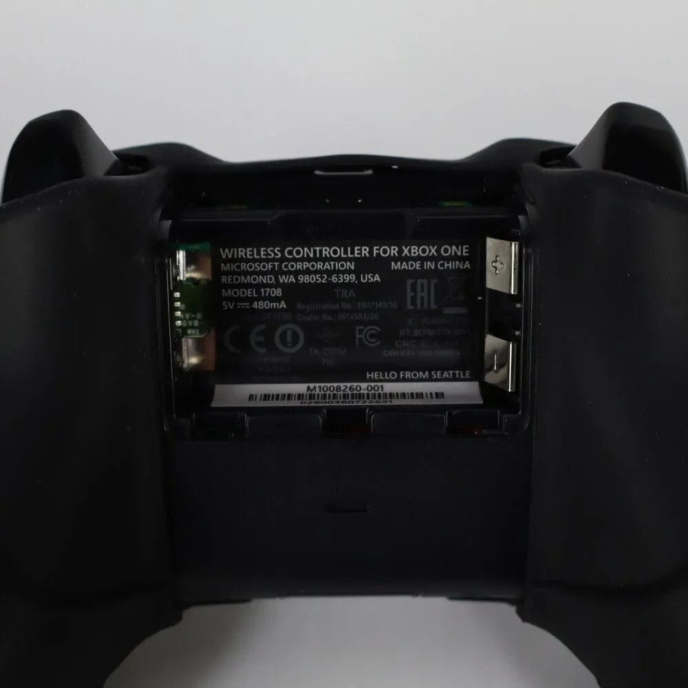 Official Microsoft Xbox One Wireless Black Controller w/ Silicone Grip & Caps